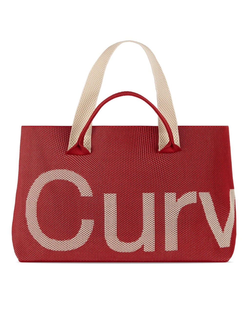 Curves by Sean Brown Perforated Knit Tote in Scarlett